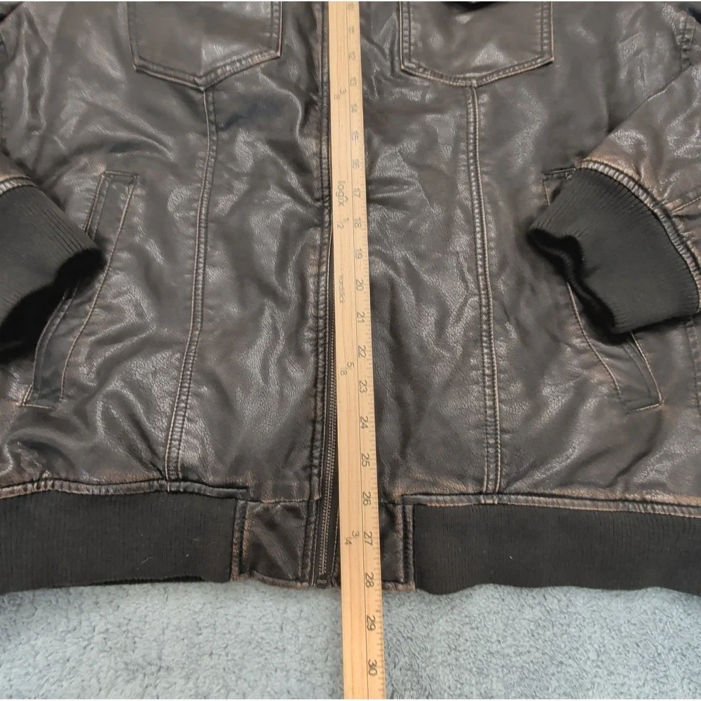 Levi's Men's Sherpa Lined Faux Leather Bomber Jacket Sz XXL Brown No Hood